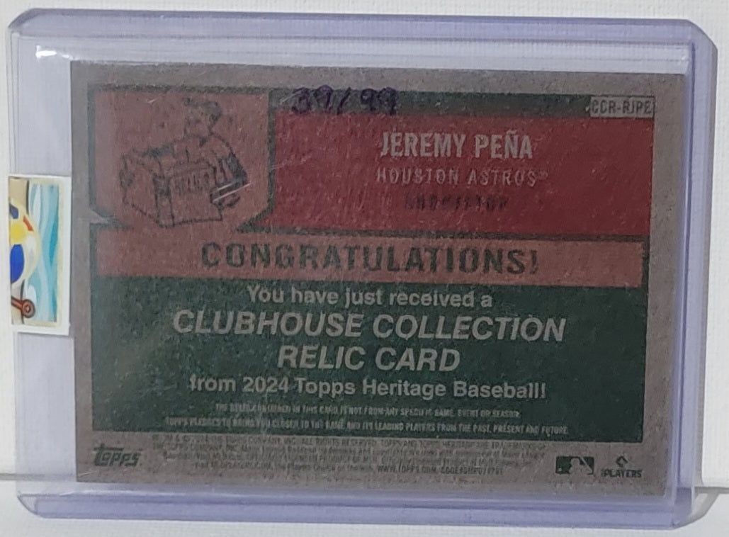 Topps Heritage 2024 Jeremy Peña Gold 39/99