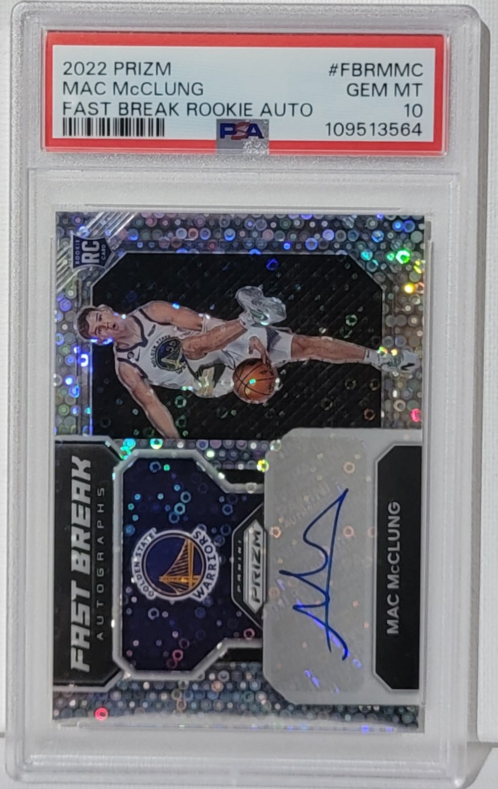 PSA 10 Mac McClung 2022 Prizm Fast Break Rookie Autograph